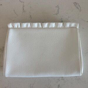 Chic White Leather Wristlet